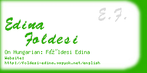 edina foldesi business card